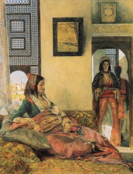 La vie dans le Hareem Cairo Oriental John Frederick Lewis Arabes Peinture à l'huile